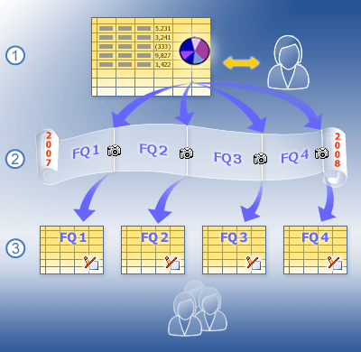 The process of creating a workbook snapshot